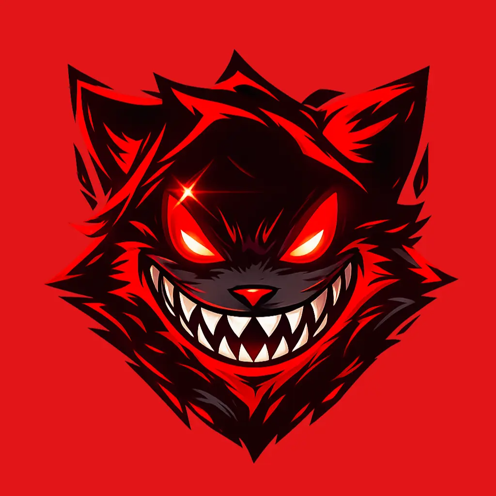 Mascota felina roja y negra de Ryukjs